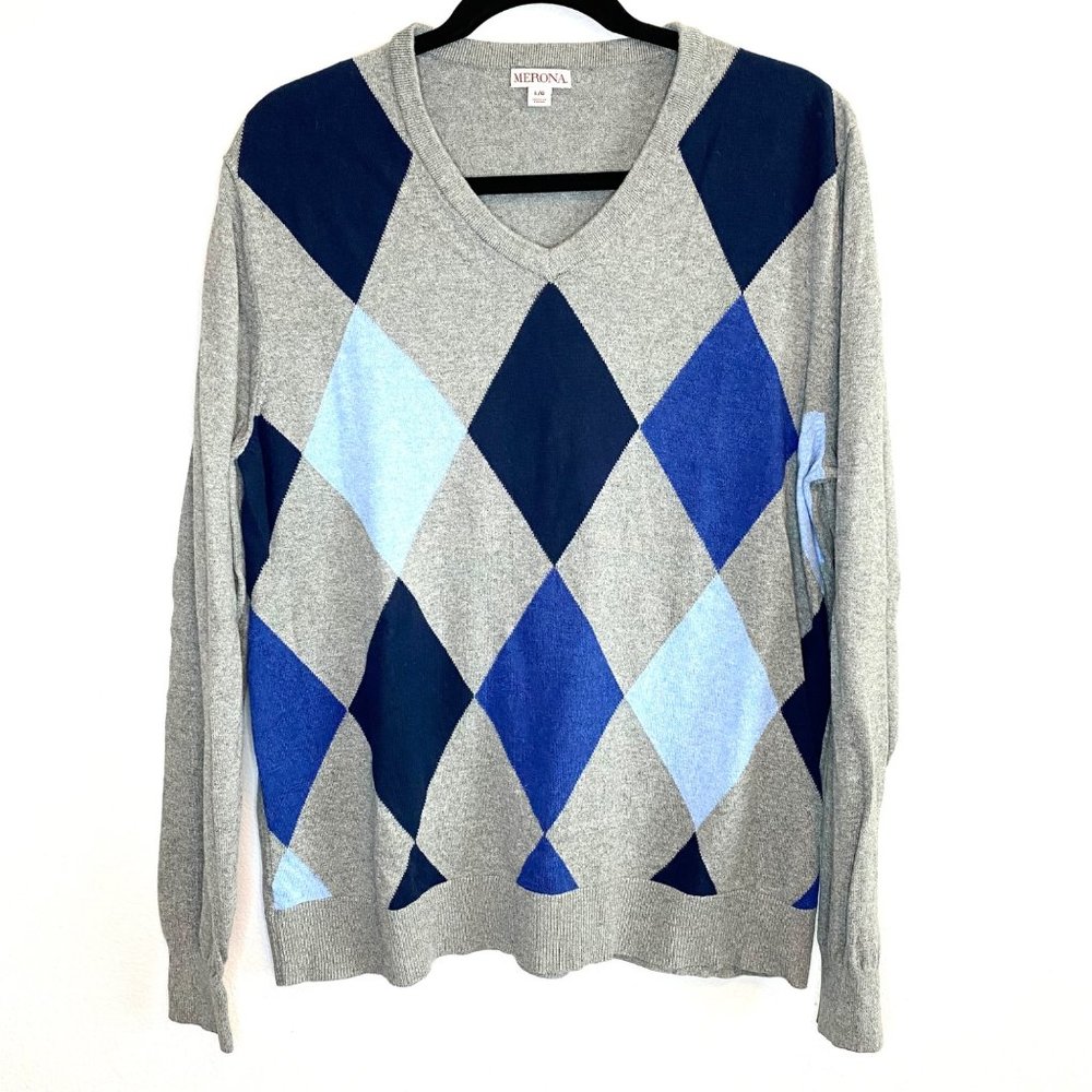 Mens Target Merona Argyle Long Sleeve Sweater